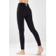 High-Waisted Seamless Rib Yoga Legging Black