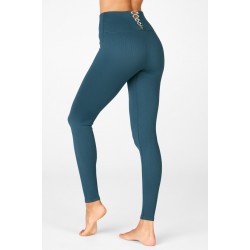 High-Waisted Seamless Rib Yoga Legging Blue Nova/Blue Bell