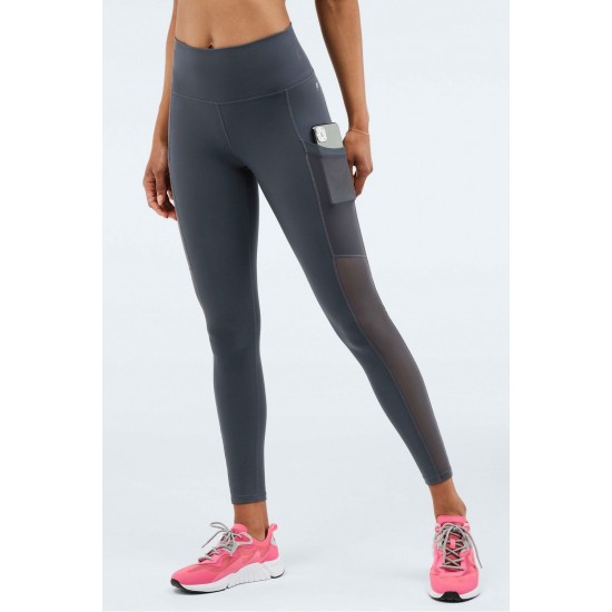 On-The-Go PowerHold High-Waisted Mesh Yoga Legging Iron