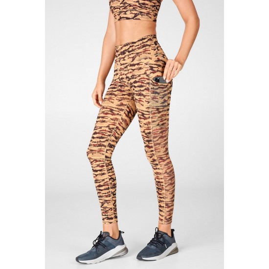 On-The-Go PowerHold High-Waisted Mesh Yoga Legging Cacao Tigress