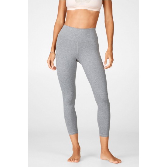 High-Waisted Heatherknit 7/8 Grey Heather