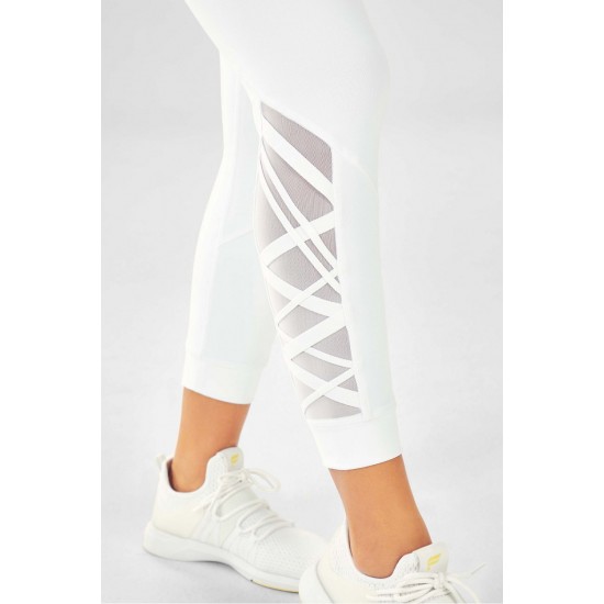 Dynamic High-Waisted Lattice 7/8 White