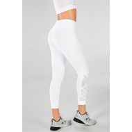 Dynamic High-Waisted Lattice 7/8 White/White Logo