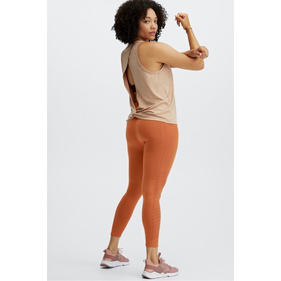 Sync Seamless High-Waisted 7/8 Yoga Legging Burnt Brick