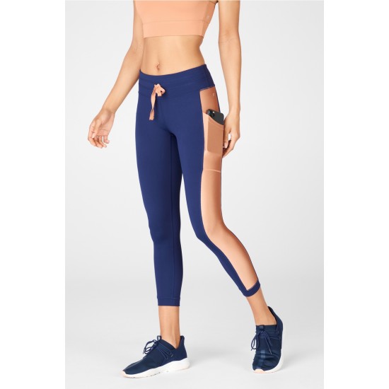 Define Mid-Rise 7/8 Yoga Legging Navy/Driftscape Shine