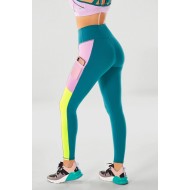 On-The-Go PowerHold High-Waisted Yoga Legging Paradise Cove/Neon/Aster Purple