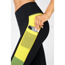 On-The-Go PowerHold High-Waisted Yoga Legging Black/Meadow Green/Leaf