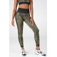 High-Waisted Seamless Snakeskin 7/8 Green Reptilia/Black