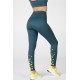 High-Waisted Seamless Rib Yoga Legging Celestial Blue/Tonal Celestial Blue/Sour Apple