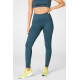 High-Waisted Seamless Rib Yoga Legging Celestial Blue/Tonal Celestial Blue/Sour Apple