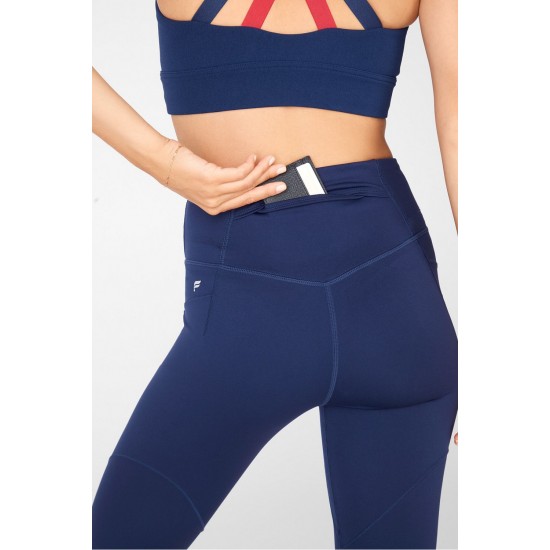 High-Waisted Motion365 Paneled Yoga Legging Abyss/Marina/Vermillion