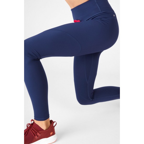 High-Waisted Motion365 Paneled Yoga Legging Abyss/Marina/Vermillion