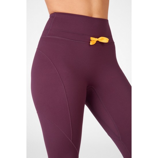 High-Waisted Motion365 Paneled Yoga Legging Burgundy/Golden Hour