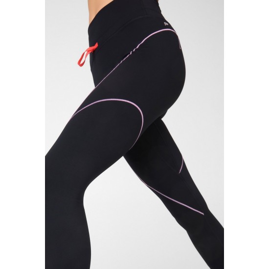 High-Waisted Motion365 Paneled Yoga Legging Black/Misty Lilac/Teaberry