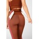 Ultra High-Waisted Seamless Stripe Yoga Legging Java/Tapioca/Plush Pink