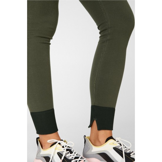 High-Waisted Seamless Yoga Legging Ranger Green/Black