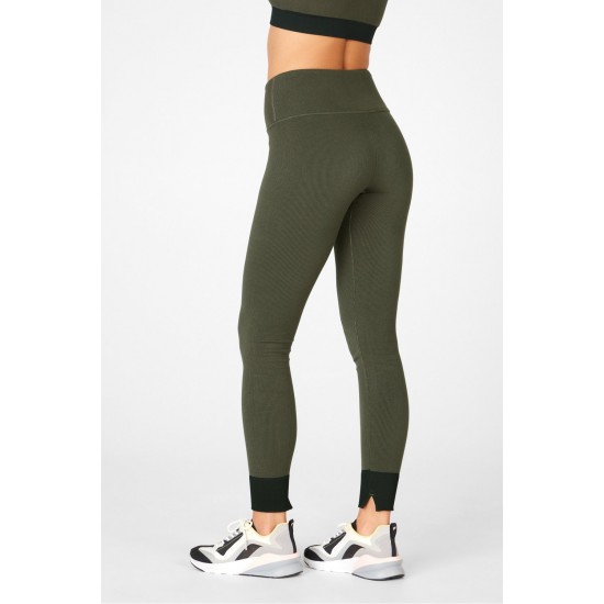 High-Waisted Seamless Yoga Legging Ranger Green/Black