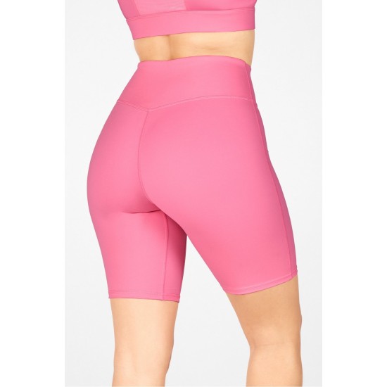 Anywhere High-Waisted Yoga Short 9 Pink Rouge