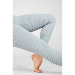 High-Waisted Seamless Rib Yoga Legging Raincloud/Arctic Grey