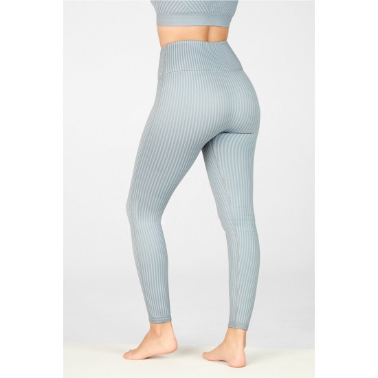 High-Waisted Seamless Rib Yoga Legging Raincloud/Arctic Grey