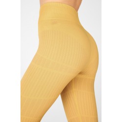 High-Waisted Seamless Jacquard Yoga Legging Dark Paste/Golden