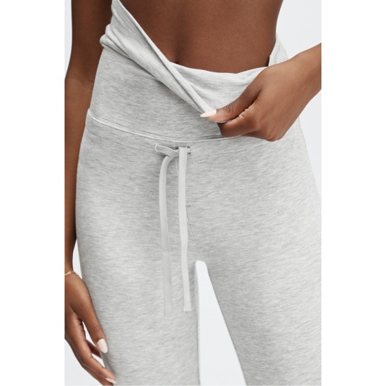 Luxe Drawstring Yoga Legging Light Grey Heather