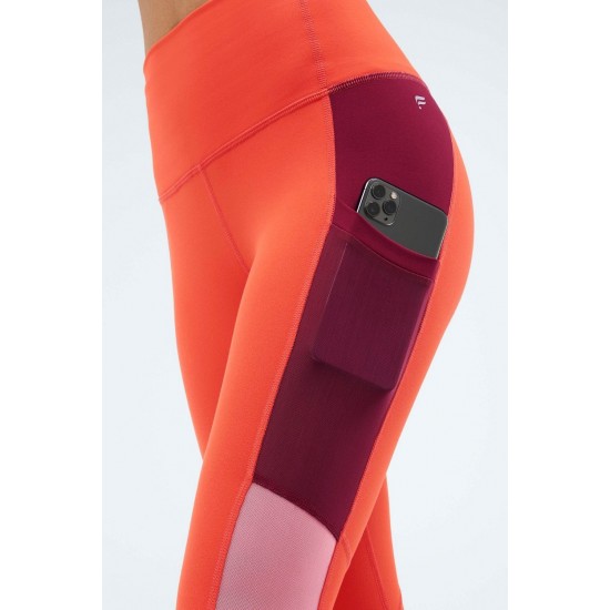 On-The-Go PowerHold Ultra HW 7/8 Yoga Legging Bonfire/Sunset/Cherry Burst