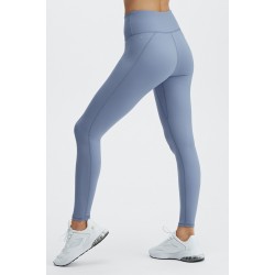 High-Waisted Motion365 Yoga Legging With Zipper Faded Denim/Soft-White