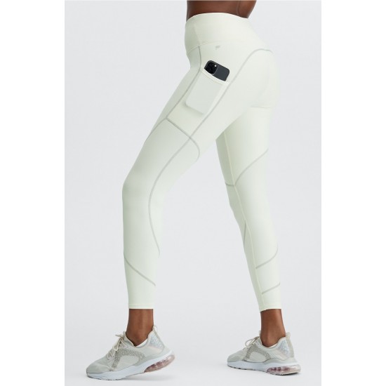 Therma-Flex HW Reflective Pocket Yoga Legging Warm White/Reflective Silver