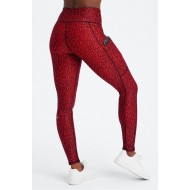 Therma-Flex High-Waisted Pocket Yoga Legging Electric Cherry Mini Leopard