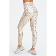 Ultraluxe High-Waisted Yoga Legging Copper Foil Snake