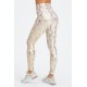 Ultraluxe High-Waisted Yoga Legging Copper Foil Snake