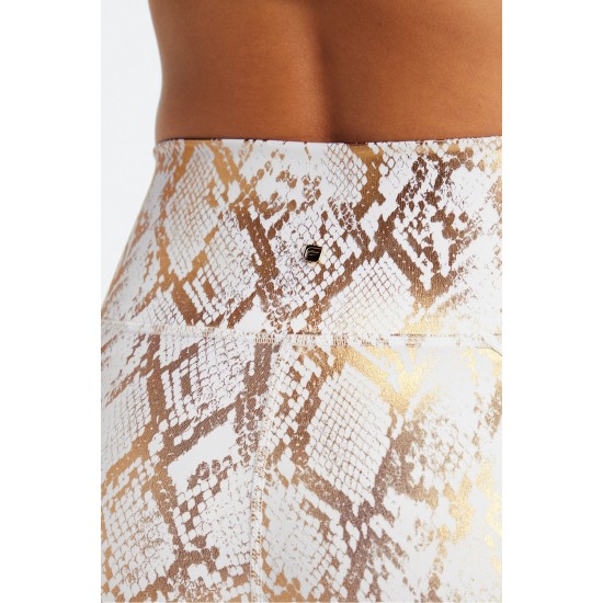 Ultraluxe High-Waisted Yoga Legging Copper Foil Snake