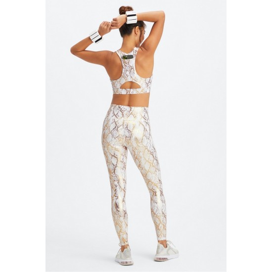 Ultraluxe High-Waisted Yoga Legging Copper Foil Snake