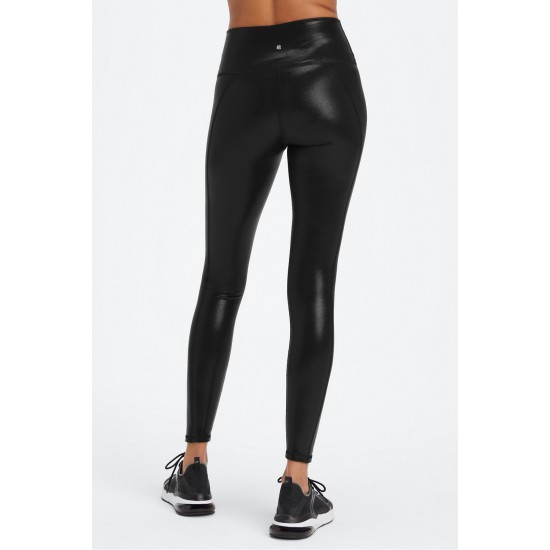 Ultraluxe High-Waisted Yoga Legging Black Fog Foil