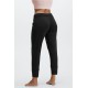 Sleek Knit Drawstring Yoga Pant Black