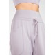 Sleek Knit Drawstring Yoga Pant Grey Violet