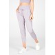 Sleek Knit Drawstring Yoga Pant Grey Violet