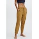 Sleek Knit Drawstring Yoga Pant Dark Bronze