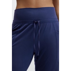 Sleek Knit Drawstring Yoga Pant Navy