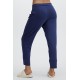 Sleek Knit Drawstring Yoga Pant Navy