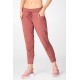 Sleek Knit Drawstring Yoga Pant Dark Rouge