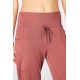 Sleek Knit Drawstring Yoga Pant Dark Rouge