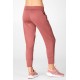 Sleek Knit Drawstring Yoga Pant Dark Rouge