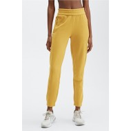 Eco-Conscious Slim Yoga Sweatpant Mustard