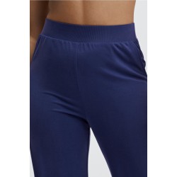 Sleek Knit Wide Leg Yoga Pant Navy