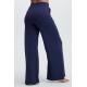 Sleek Knit Wide Leg Yoga Pant Navy