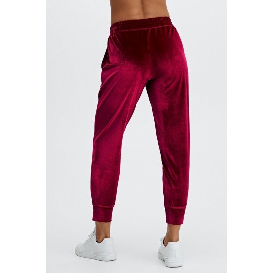 Luxe Velour Yoga Jogger Cherry Burst