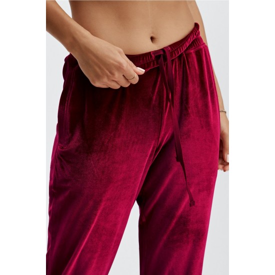 Luxe Velour Yoga Jogger Cherry Burst