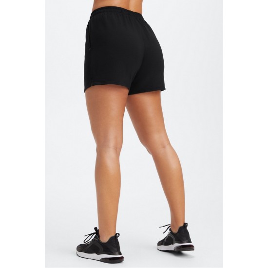 Lounge Terry Drawstring Yoga Short Black